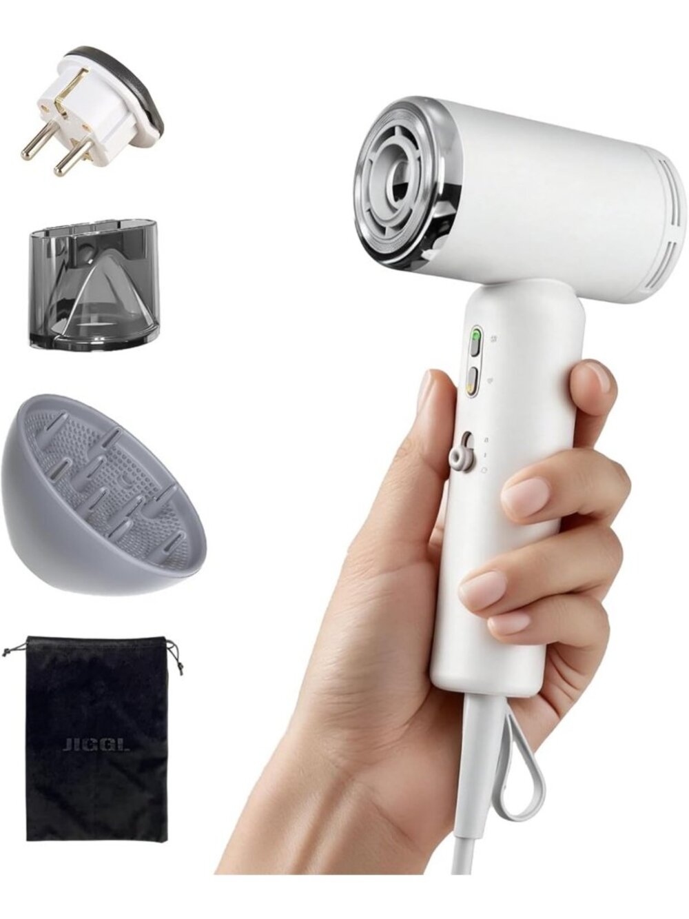 Compact Dual-Voltage Mini Travel Hair Dryer - High-Speed Ionic, Lightweight